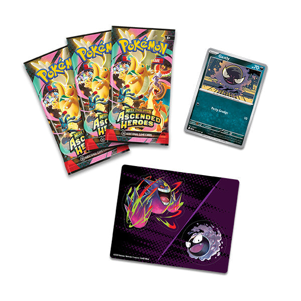 Pokemon TCG: Mega Evolution - Ascended Heroes Gastly and Mega Gengar Tech Sticker Collection Box