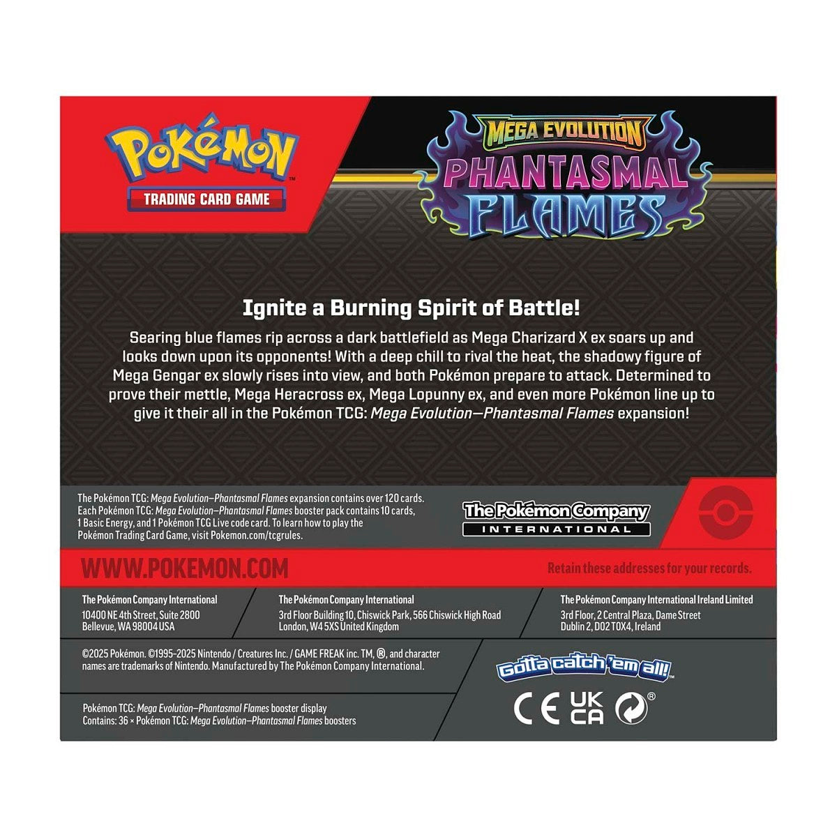 Pokémon TCG: Mega Evolution - Phantasmal Flames Booster Box (36 Packs)