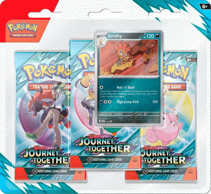 Pokemon Scarlet and Violet: Journey Together 3-Pack Blister (Scrafty)