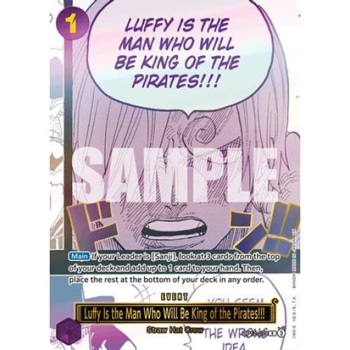 Luffy Is the Man Who Will Be King of the Pirates!!! (Japanese Version 3rd Anniversary Set) (OP12-079) - One Piece Promotion Cards Foil