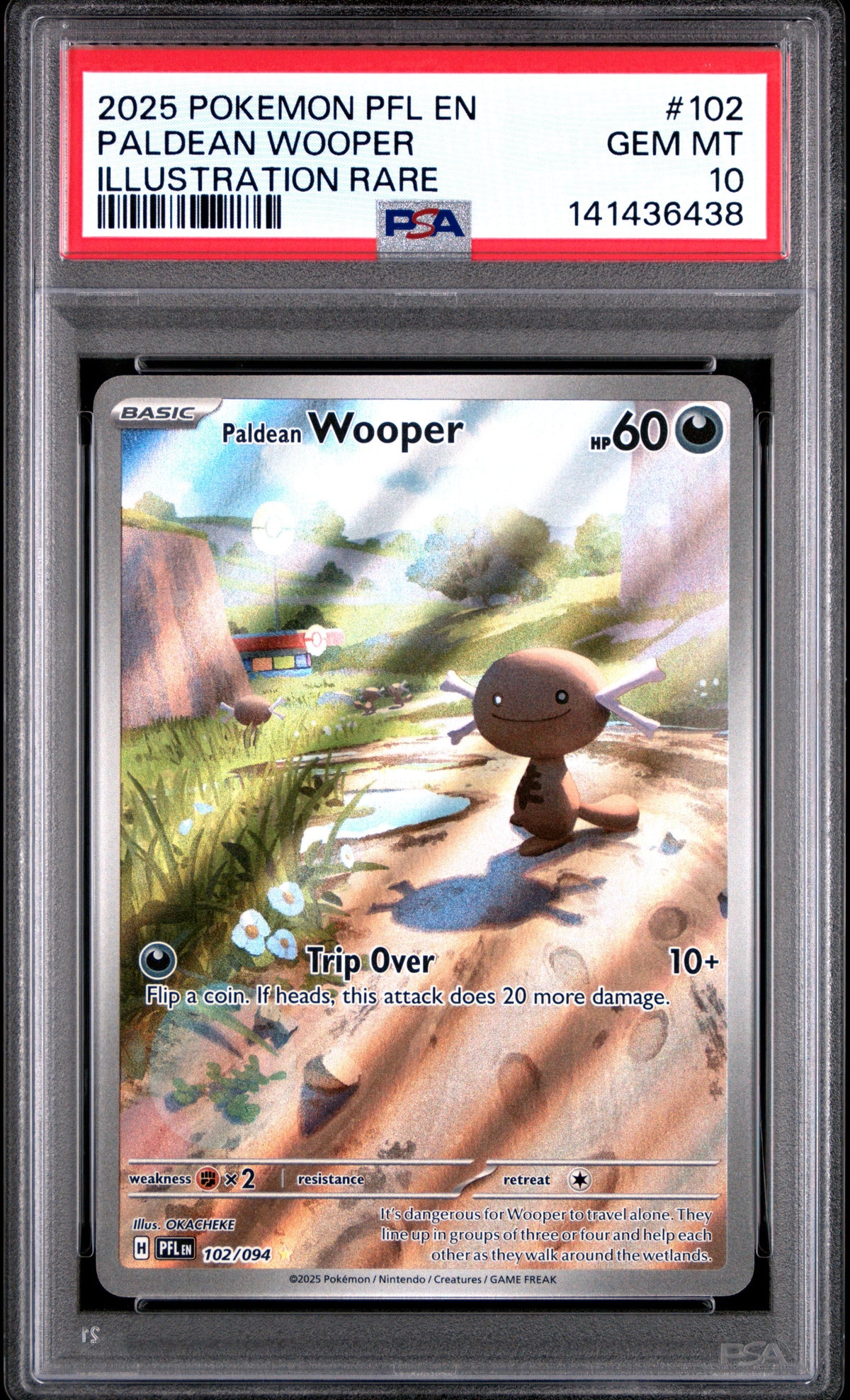 Pokemon Pfl En Phantasmal Flames 102 Paldean Wooper Illustration Rare PSA 10 GEM MINT