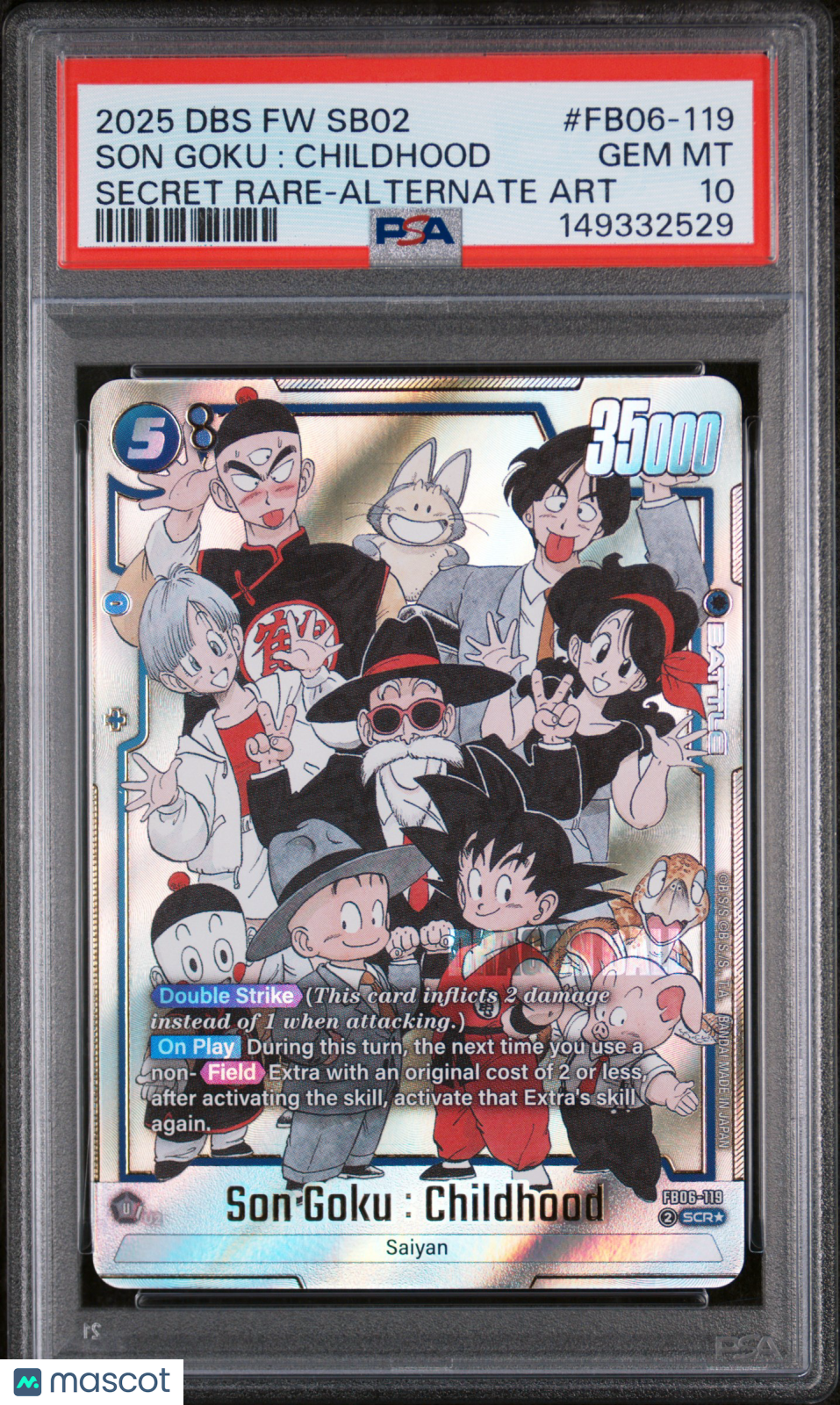 2025 DBS Fusion World Manga Booster 2 Son Goku: Childhood SR-Alt Art PSA 10
